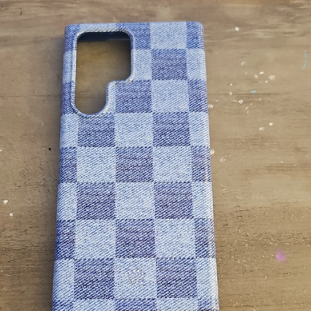 Velvet Caviar Denim Vibe Checkered Phone Case Samsung S23 Ultra - Picture 1 of 4
